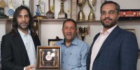 نشست آرش استدآبادی و بهنود منیعی با محمدمهدی عطایی، رئیس هیات کاراته استان تهران